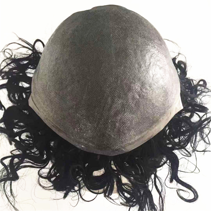 Thin skin toupee for men curly hair human hair high quality YL290